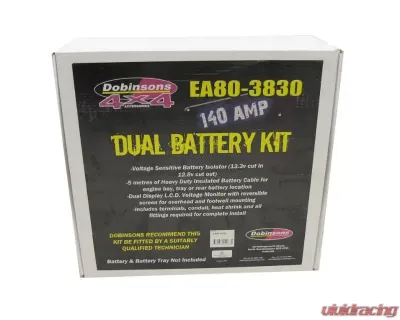 Dobinsons 4X4 140 Amp Dual Battery Wiring Kit With LCD Voltage Monitor And Automatic Solenoid - EA80-3830