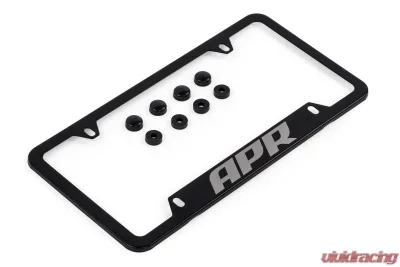 APR Black Thick Frame License Plate with Hiders for Audi, Porsche, Volkswagen, T304 Stainless Steel - A1000010