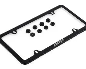 APR Black Thin Frame License Plate with Hiders
