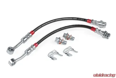 APR Braided Stainless Steel Brake Lines Set of 2 Rear for Audi VW 2015-2025 - BRK00051