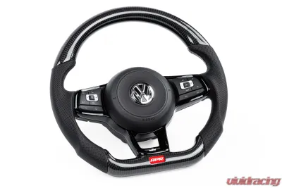 APR Steering Wheel Carbon Fiber Leather Silver Paddles for Volkswagen MK7 Golf R 2015-2020 - MS100202