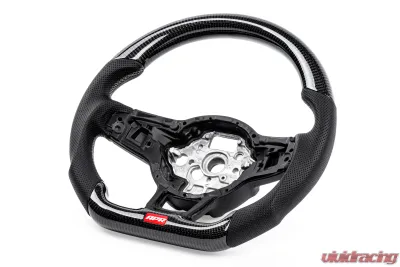 APR Steering Wheel Carbon Fiber Leather Silver Paddles for Volkswagen MK7 Golf R 2015-2020 - MS100202