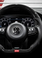 APR Steering Wheel Carbon Fiber Leather Silver Paddles for Volkswagen MK7 Golf R 2015-2020                                     - MS100202 - Image 6