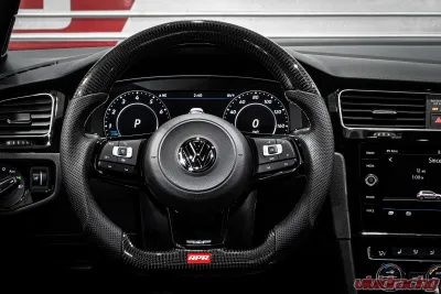 APR Steering Wheel Carbon Fiber Leather Silver Paddles for Volkswagen MK7 Golf R 2015-2020 - MS100202