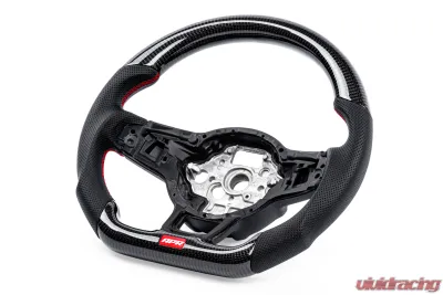 APR Carbon Fiber and Leather Steering Wheel Red No Paddles for Volkswagen MK7 GTI GLI 2014-2019 - MS100205