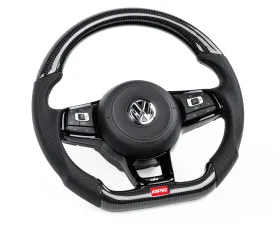 APR Steering Wheel Carbon Fiber and Leather Silver for Volkswagen MK7 Golf R 2015-2020