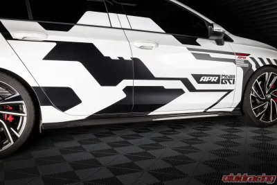 APR Carbon Fiber Side Skirts for Volkswagen GTI MK8 2022-2024, Gloss Finish - MS100240