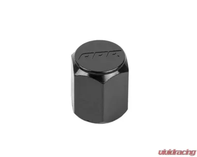 APR Valve Stem Caps Set of 4, Black Aluminum with Engraved Logo for Audi & Volkswagen - MS100197