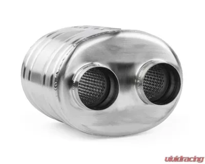 APR Premium Sound Absorption Muffler, Dual 2.5" Inlet/Outlet, Oval T304 Stainless Steel, 220mm x 169mm x 211mm - MUH0010