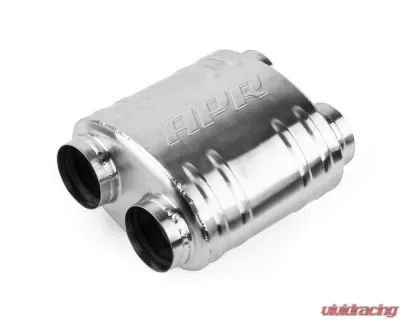 APR Premium Sound Absorption Muffler, Dual 2.75" Inlet/Outlet, Oval Body, T304 Stainless Steel, Brushed Finish - MUH0011