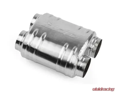 APR Premium Sound Absorption Muffler, Dual 2.75" Inlet/Outlet, Oval Body, T304 Stainless Steel, Brushed Finish - MUH0011