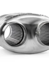APR Premium Sound Absorption Muffler, Dual 2.75" Inlet/Outlet, Oval Body, T304 Stainless Steel, Brushed Finish                                     - MUH0011 - Image 3