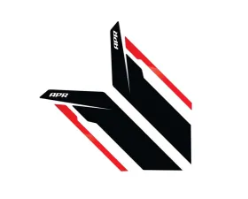 APR Black APR w/ Red Stripe Sideburns Fender Decal