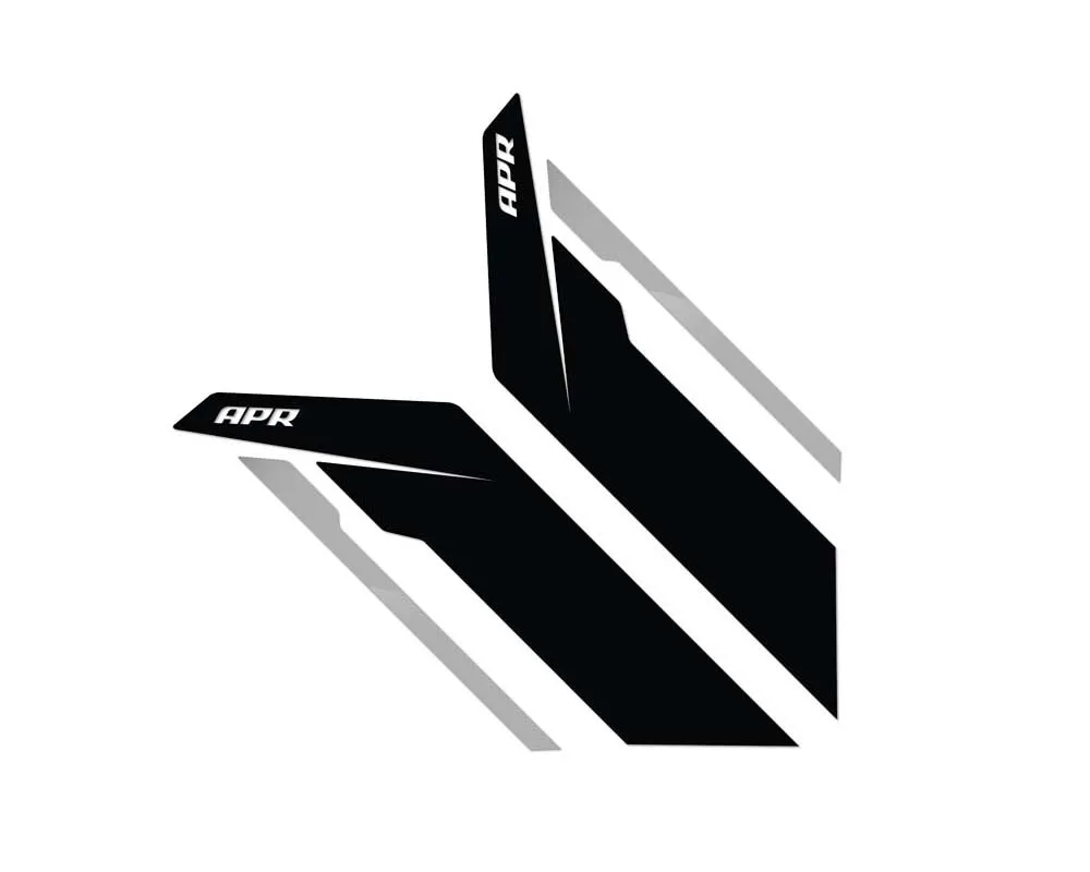 APR Black APR w/ Silver Stripe Sideburns Fender Decal - PM100334