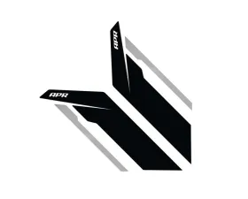 APR Black APR w/ Silver Stripe Sideburns Fender Decal
