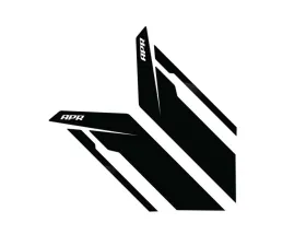 APR Black APR w/ Black Stripe Sideburns Fender Decal