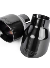 APR 4" Polished Diamond Black Double Walled Slashcut Tips                                     - TPK0003 - Image 4