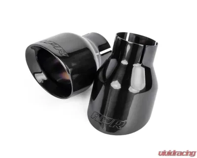 APR 4" Polished Diamond Black Double Walled Slashcut Tips - TPK0003