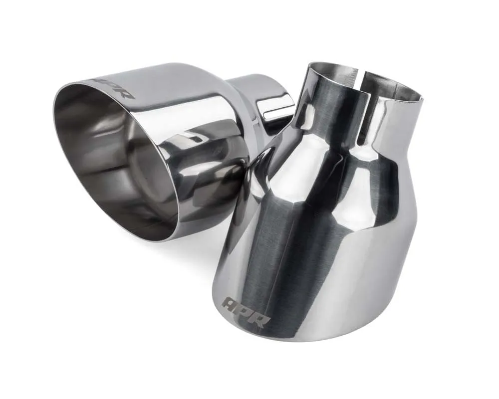 APR 4" Polished Silver Double Walled Slashcut Tips - TPK0004