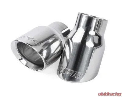 APR 3.5" Polished Silver Double Walled Slashcut Tips - TPK0006