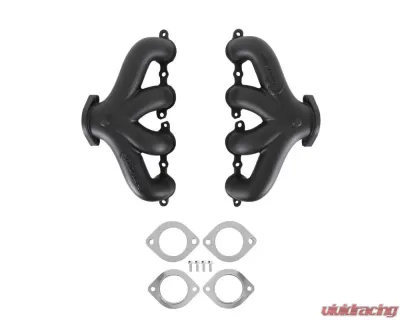Hooker Blackheart LS Swap Exhaust Manifolds Center Dump Black Ceramic - 8504-3HKR