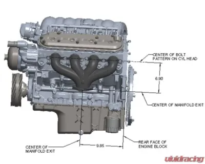 Hooker Blackheart LS Swap Exhaust Manifolds Center Dump Natural Cast - 8504HKR
