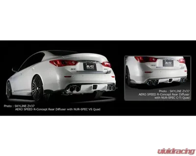 Blitz Aero Speed R-Concept Rear Diffuser Nissan Skyline Hybrid Hv37 2014-2019 - 60179