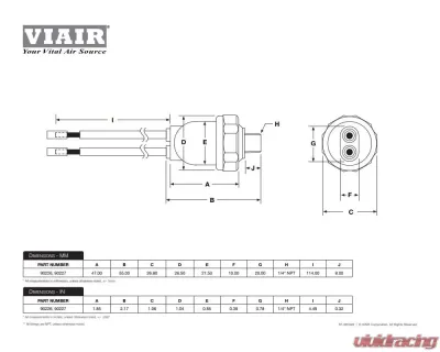 VIAIR 85 PSI ON | 105 PSI OFF 30 AMP Sealed Pressure Switches - 90226