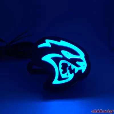 X Lume Illuminated Hellcat Head Single Color White Logo Dodge Challenger 2010-2021 - XL0018