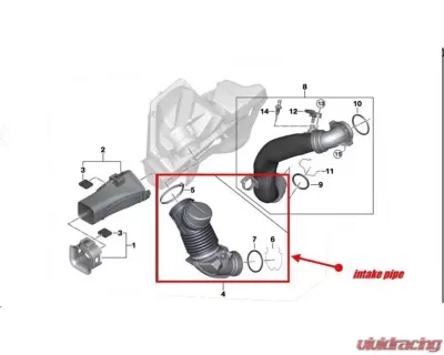 Racing Dynamics Intake Pipe BMW M340i /Z4 | Toyota A90 Supra 2010-2019 - 139 10 58 040