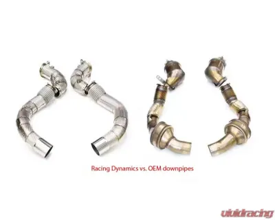 Racing Dynamics Downpipes w/ Heat Shield BMW M5 | M8 2017+ - 130 10 63 420