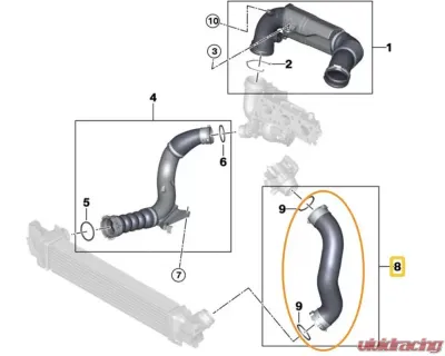 Racing Dynamics Intake Charge Pipe Lite Mini Cooper F56 B48 | BMW X1 | X2 JCW Models 2013-2019 - 139 10 56 301