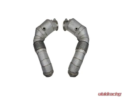 Racing Dynamics Downpipe w/ Catalytic & Heat Shields w/ Flange Connections BMW X5 | X6 | 750i | 550i | 650i 2010-2012 - 130 10 63 240