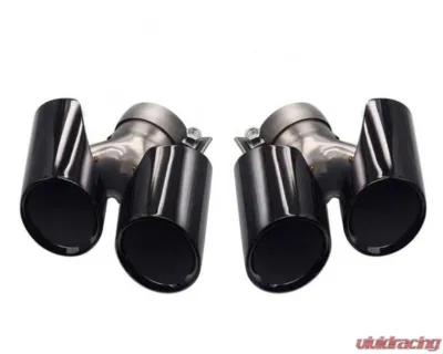 Racing Dynamics Black Sport Quad Style Tailpipe Tips non PSE Porsche 991.2 2015-2019 - 991 08 00 376B