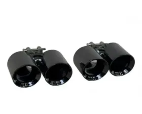 Racing Dynamics Dual Tailpipe Tips Delux Black Chrome Porsche 997 2006-2012