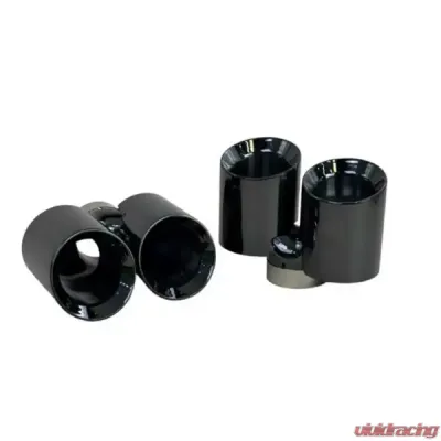 Racing Dynamics Dual Tailpipe Tips Delux Black Chrome Porsche 997 2006-2012 - 997 08 00 372B