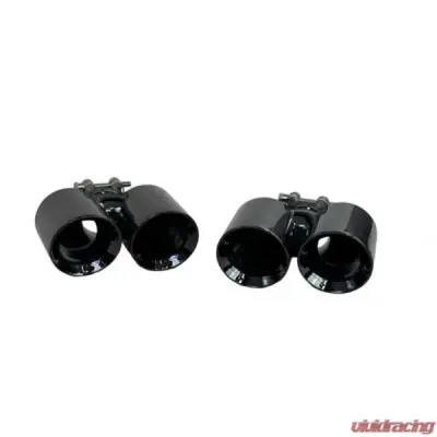 Racing Dynamics Dual Tailpipe Tips Delux Black Chrome Porsche 997 2006-2012 - 997 08 00 372B