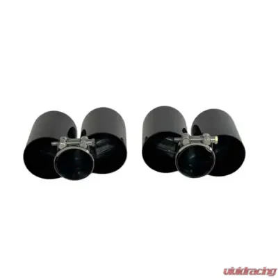 Racing Dynamics Dual Tailpipe Tips Delux Black Chrome Porsche 997 2006-2012 - 997 08 00 372B
