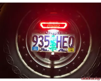 KD Fabworks Spare Tire Carrier License Plate Mount Fits RIGID CHASE Style Lights - BRK-1015