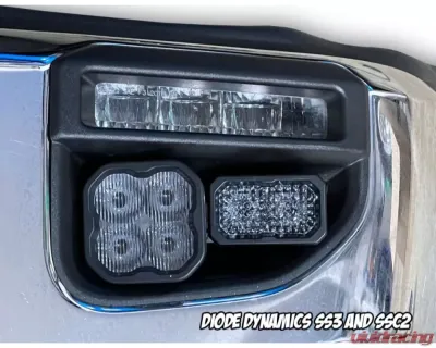 KD Fabworks Dual Light Mount w/ OEM LED Fogs Ford F250 | F350 | F450 2020-2022 - TR-0063