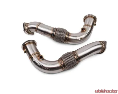VRSF Brushed Finish Racing Downpipes - 2 Bolt Flange BMW 550i | 650i | 750i | X5 | X6 N63 2008-2018 - 10102063