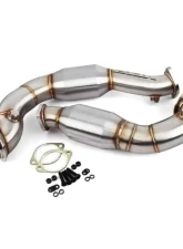 VRSF 3" Brushed Finish Cast Stainless Steel Track Limited Racing Downpipes BMW 335i  | 135i | 1M N54 V2 2007-2013                                     - 10902010 - Image 3