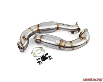 VRSF 3" Brushed Finish Cast Stainless Steel Track Limited Racing Downpipes BMW 335i  | 135i | 1M N54 V2 2007-2013 - 10902010