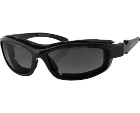 Bobster Road Hog II Sunglasses Convertible Black w/ 4 Lenses