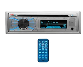 Boss Audio  Silver Marine Single Din Receiver CD|MP3|USB|SD Front Aux Remote