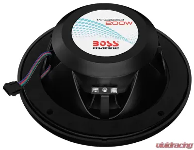 Boss Audio 6.5" 200W Black 2-Way Marine Speaker With RGB Lights Pair - MRGB65B