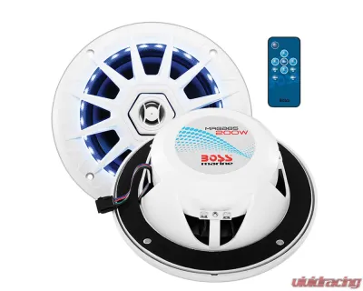 Boss Audio 6.5" White 2 Way Marine Speaker Pair Multi Color Illumination Wireless Remote - MRGB65