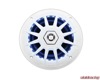Boss Audio 6.5" White 2 Way Marine Speaker Pair Multi Color Illumination Wireless Remote - MRGB65