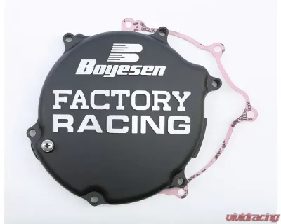 Boyesen Factory Racing Clutch Cover Black Kawasaki KX125 2003-2005 - CC-11AB