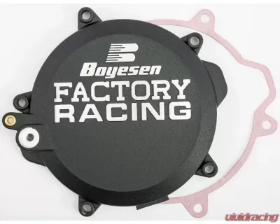 Boyesen Factory Racing Clutch Cover Black KTM 85 SX (17/14) | Husqvarna TC 85 (17/14) | TC 85 (19/16) 2018-2019 - CC-46AB